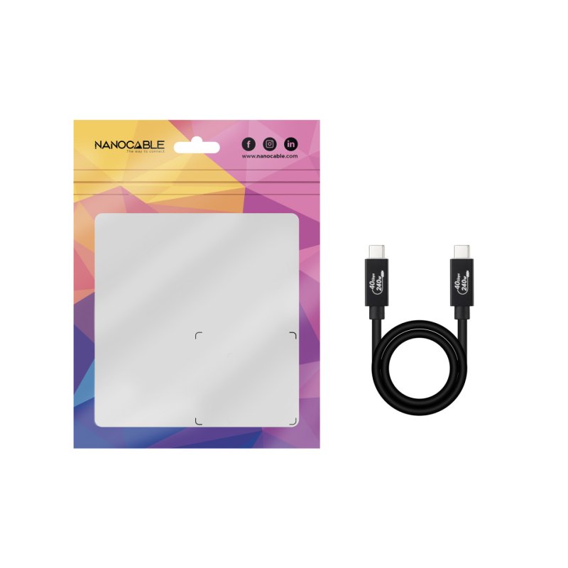 Câble Nanocable USB-C 4 M/M 1,8m 240W (Noir)