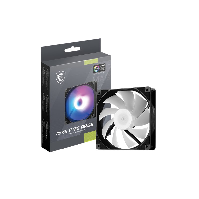 MSI MAG F120 ARGB x1 Boitier PC Ventilateur 12 cm Noir 1 pièce(s)
