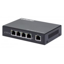 Intellinet 4-Port Gigabit Ultra PoE Extender, Adds up to 100 m (328 ft.) to PoE Range, 90 W PoE Power Budget, Four PSE