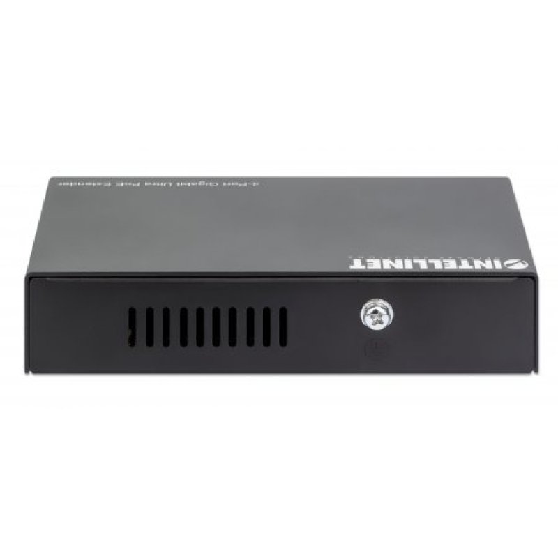 Intellinet 4-Port Gigabit Ultra PoE Extender, Adds up to 100 m (328 ft.) to PoE Range, 90 W PoE Power Budget, Four PSE