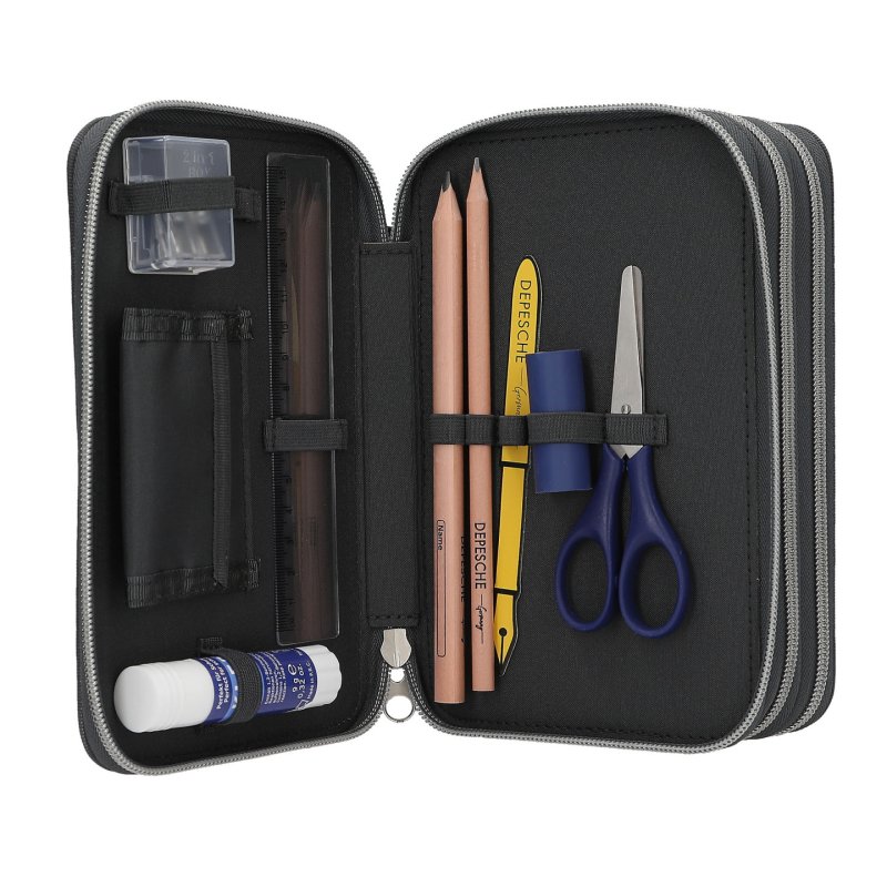 Dino World Action 0413981 trousse à crayons Bac à stylos Polyester, Zinc, Silicone, Polypropylène (PP), Papier