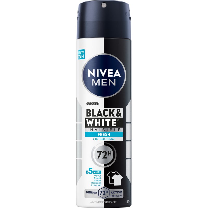 Nivea - Black & White Invisible Fresh Male Spray - Black & White - 150 ml