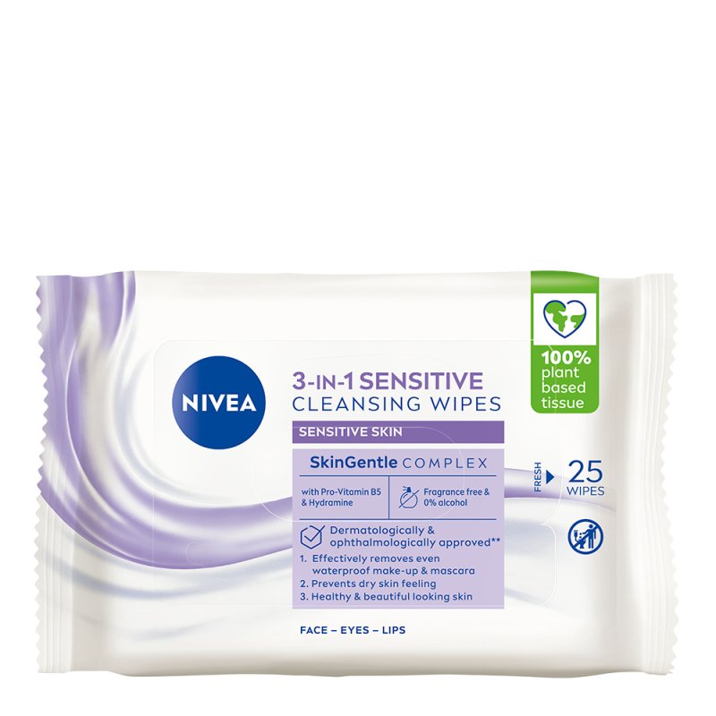 Nivea - Sensitive Cleansing Wipes - 25 stk
