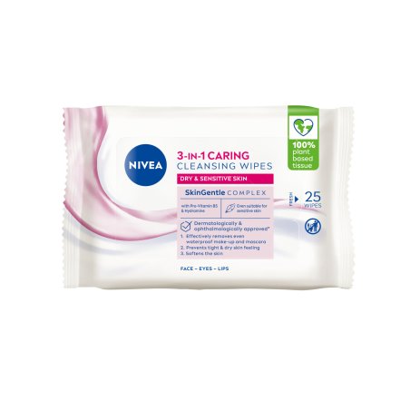 Nivea - Caring Cleansing Wipes - 25 stk