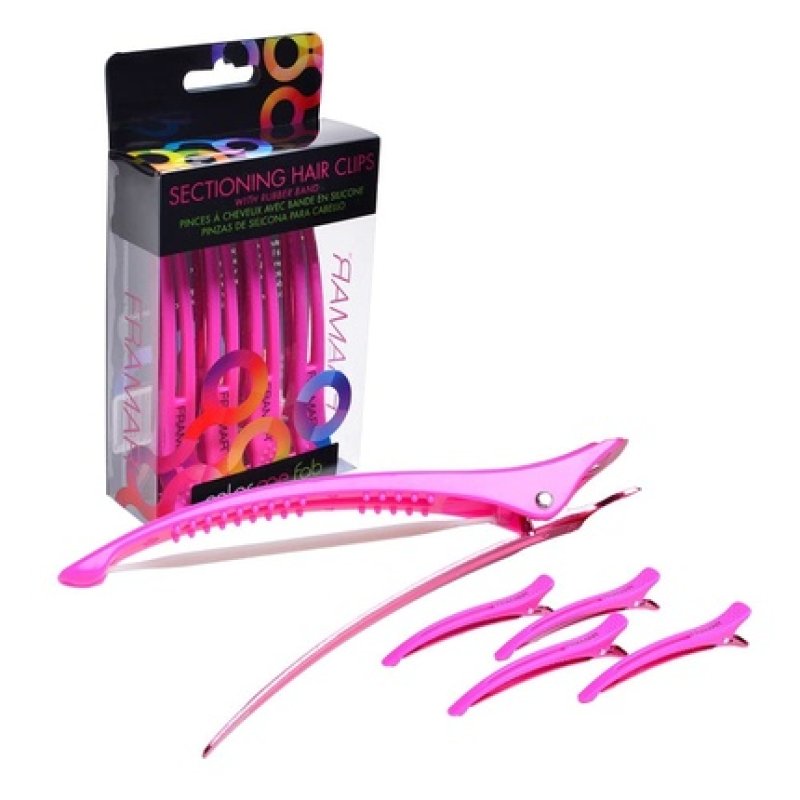 Foil It Pink Elastic Band Sectioning Clips 4 Count