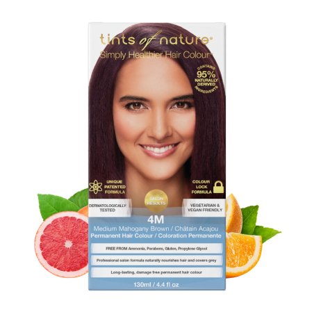 Tints of Nature 4M Medium Mahogany Brown Permanent Hair Dye 130ml