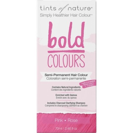Tints of Nature Bold Pink Semi-Permanent Hair Dye Ammonia-Free and Damage-Free Colouring 70ml