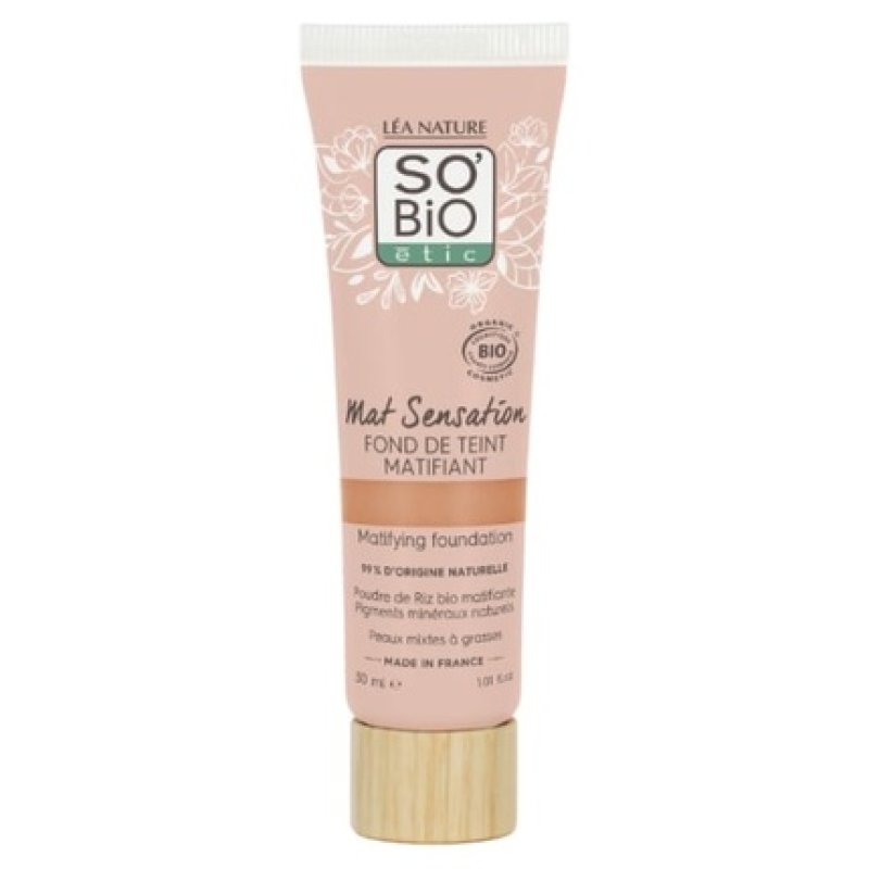 So'bio Etic Mattifying Liquid Foundation Golden Sand 30 Matte Organic Sensation