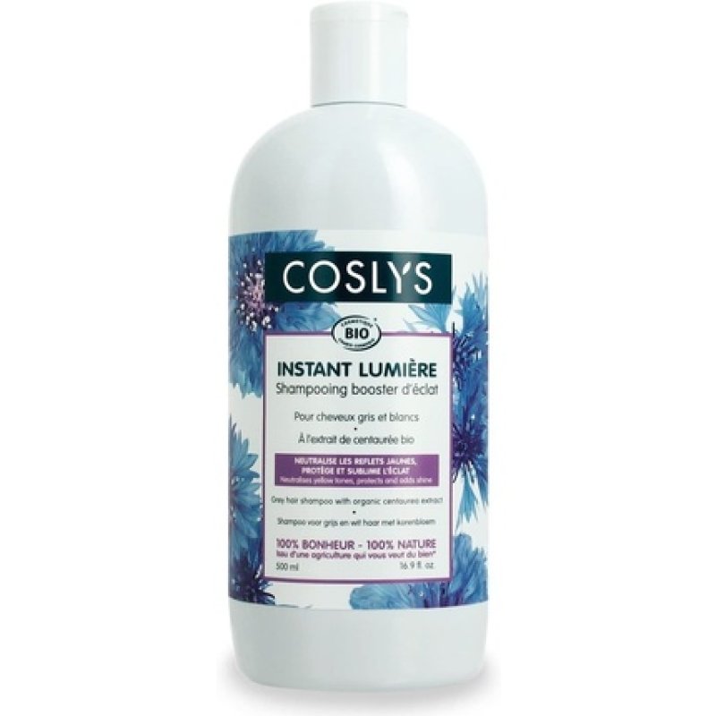 Coslys Organic Centaurea Extract Shampoo for White and Silver Hair 500ml