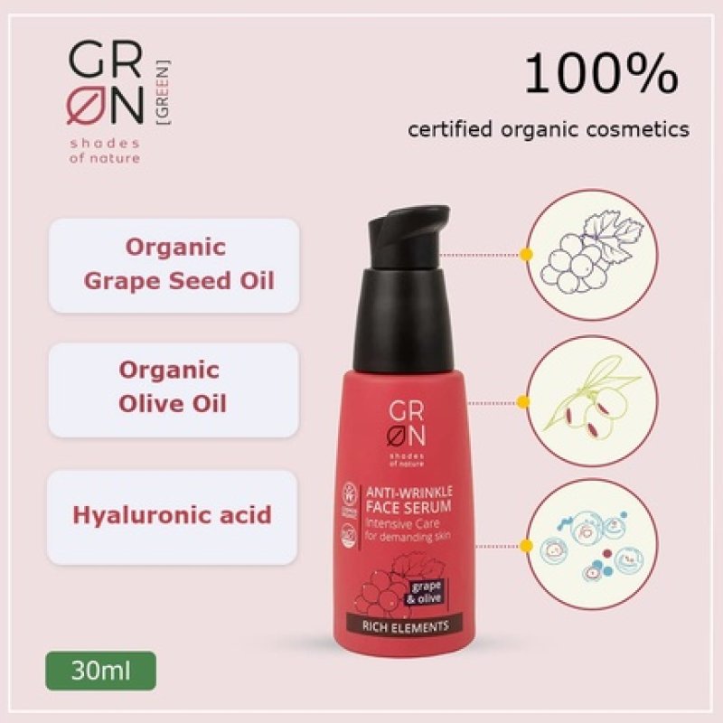 Grn Organic Cosmetics Anti-Wrinkle Facial Serum Intensive Care - Organic Olive