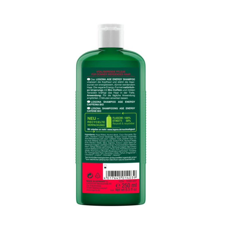 Logona Naturkosmetik Age Energy Shampoo Organic Caffeine 250ml