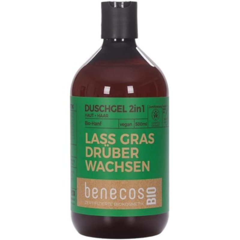 Benecosbio 2-in-1 Organic Hemp Shower Gel for Skin and Hair