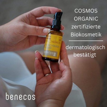 Benecosbio Organic Almond Mimosa Face Cream for Sensitive Skin - Vegan