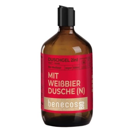 Benecosbio 2-in-1 Body and Hair Shower Gel with Organic Wheat Beer