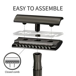 Bambaw Men's Metal Safety Razor with Stand - Sustainable Zero Waste Shaving