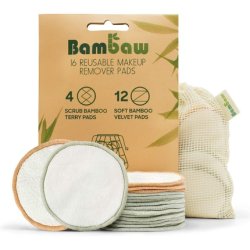 Reusable Make Up Pads 16 Bamboo Pads with Laundry Bag Eco-Friendly Cotton Pads Cleansing Pads for Eyes and Face Zero