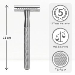 Bambaw Double Edge Safety Razor for Men and Women - Silver 1 Count