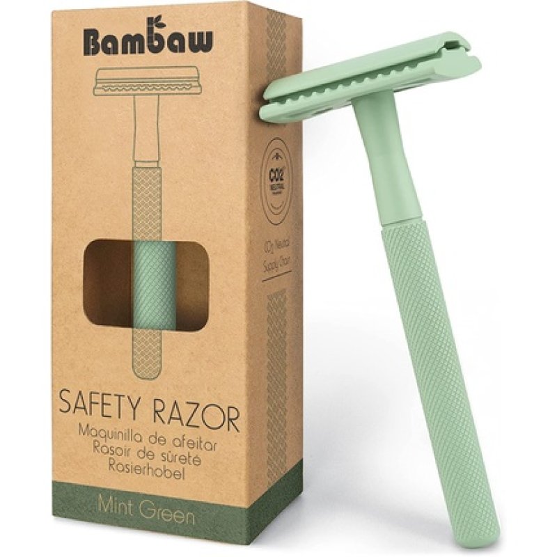 Mint Green Metal Safety Razor - Sustainable and Eco-Friendly for Men and Women by Bambaw