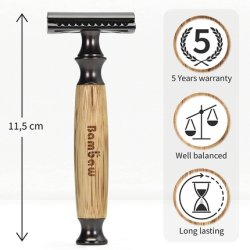 Bambaw Classic Dark Bamboo Safety Razor for Men and Women - Eco-Friendly and Reusable