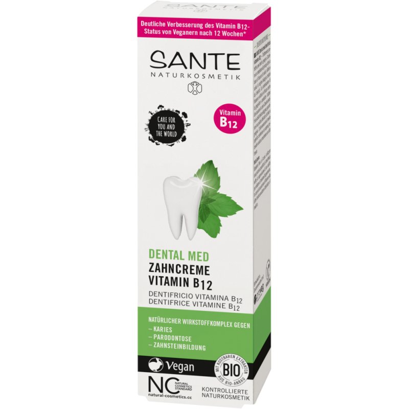 Sante Naturkosmetik Dental Med Toothpaste with Vitamin B12 and Fluoride 75ml