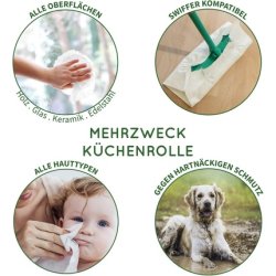 Bamboo Kitchen Roll | Washable Bamboo Towels | Absorbent And Tear-Resistant