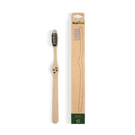Bambaw Bamboo Toothbrush with Medium Bristles and Case - Beige