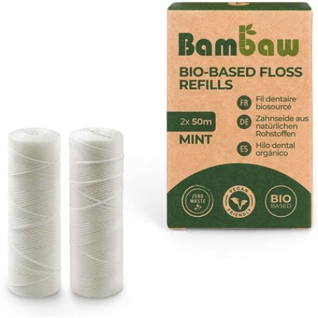 Bambaw Eco Dental Floss Refill Pack Mint Flavored 2x50m