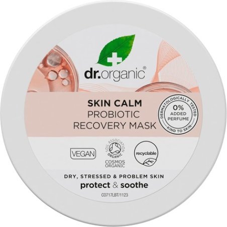 Dr Organic Skin Calm Probiotic Recovery Mask For Redness Dry Sensitive Irritable Skin Restore Moisture Dermatologically