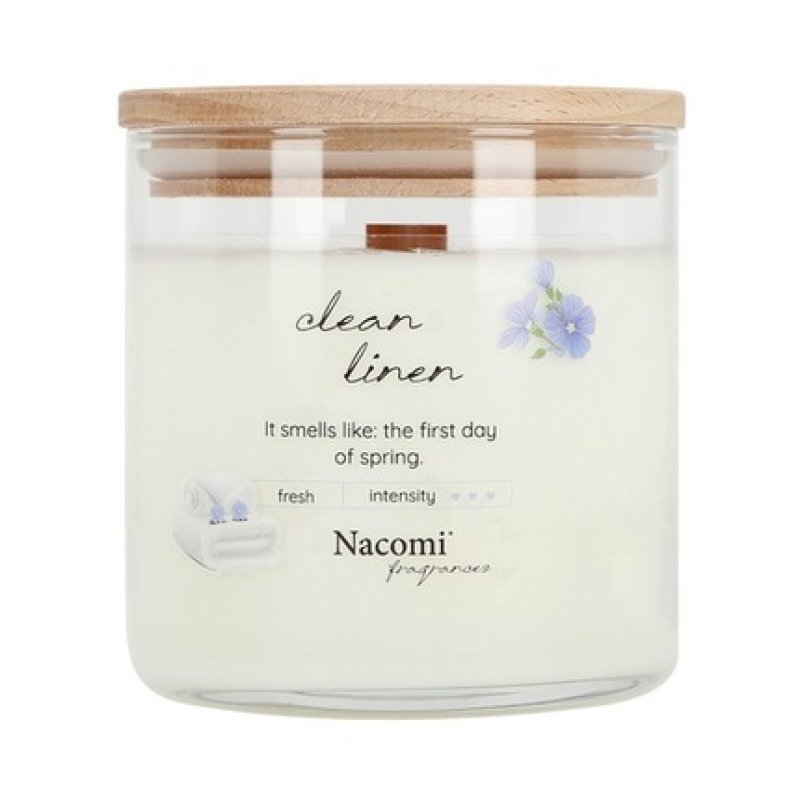Nacomi Clean Soy Aromatherapy Candle Linen Scent Fresh Linen 450g