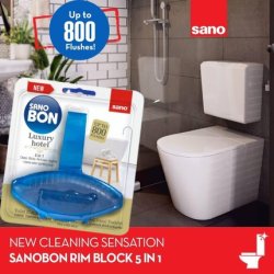 SANOBon Blue Luxury Hotel 5 in 1 Toilet Rim Block 55g