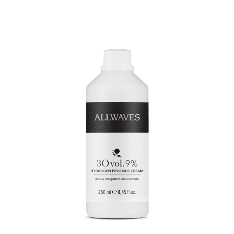 Allwaves Emulsified hydrogen peroxide 30 vol. 9% produit éclaircissant pour cheveux 250 ml Liquide Bouteille