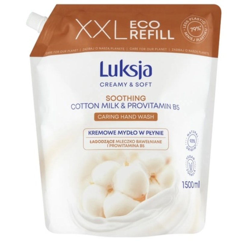 Luksja Liquid Soap Soothing Cotton Milk Provitamin B5 1500 Ml