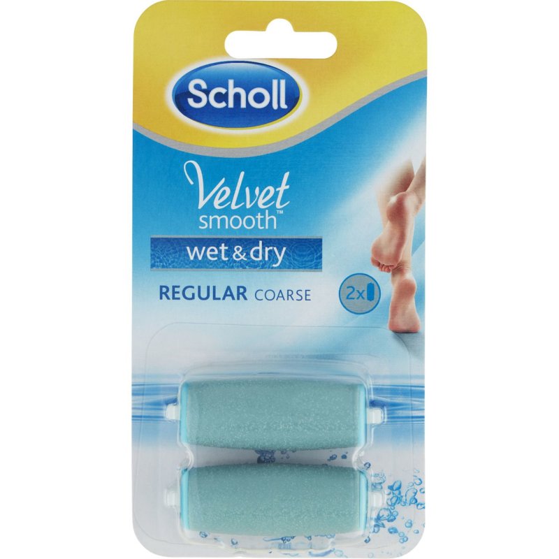 Scholl Velvet Smooth Wet&Dry Diamond Pedi Heads for Abrasive Foot File - Pack of 2