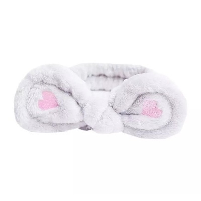 Lash Brow Cosmetic Headband With Bow Gray