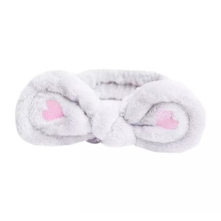 Lash Brow Cosmetic Headband With Bow Gray