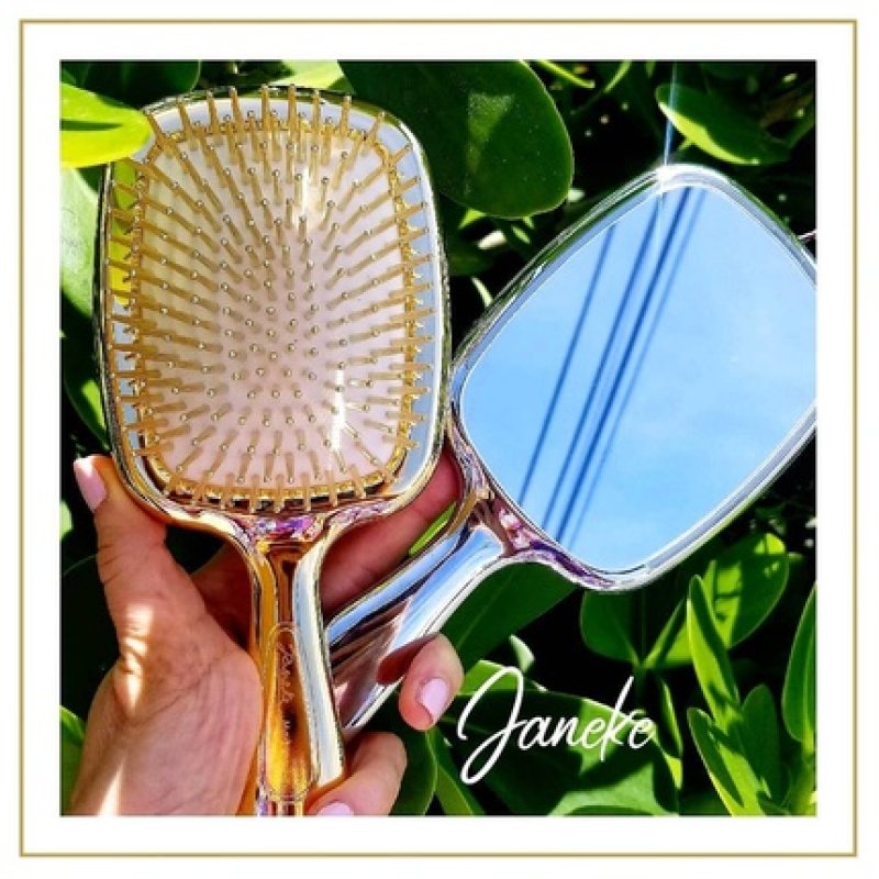 Janeke Pneumatic Brush With Mirrored Back Chrome