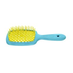 Janeke Superbrush Paddle Hair Brush In Yellow Turquoise
