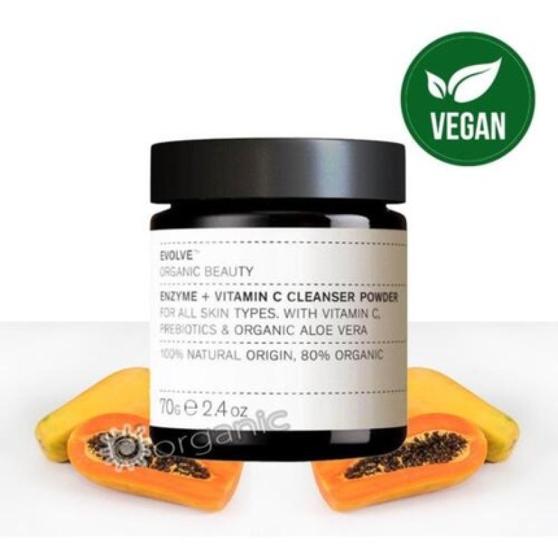 Evolve Beauty Organic Natural Enzyme and Vitamin C Facial Cleanser Powder