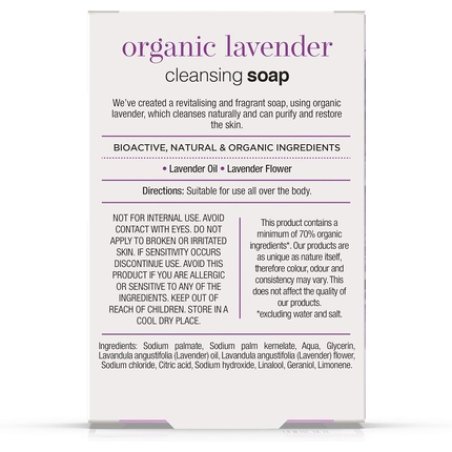 Dr Organic Lavender Soap Bar Natural Vegetarian Cruelty Free Paraben SLS Free Recyclable Packaging 100g