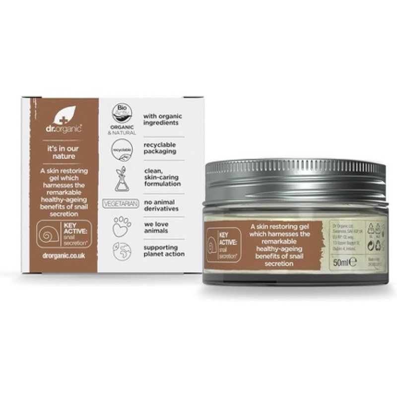Dr Organic Snail Gel Healthy Aging Moisturizing Men Women Normal Dry Skin Natural Vegetarian Cruelty-Free Paraben