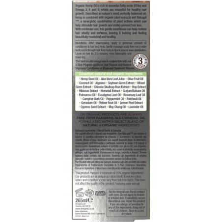 Dr Organic Organic Hemp Oil Rescue Conditioner Natural Vegan Cruelty Free 265ml