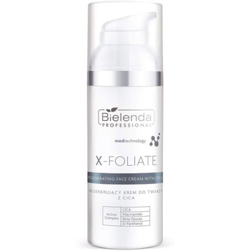 Bielenda Professional X-Foliate Regenerating Face Cream With Cica 50 Ml