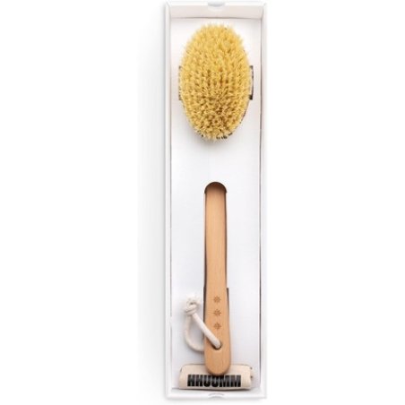 Hhuumm Massage Brush with Handle No. 2 - Soft Bristles Handmade Beech
