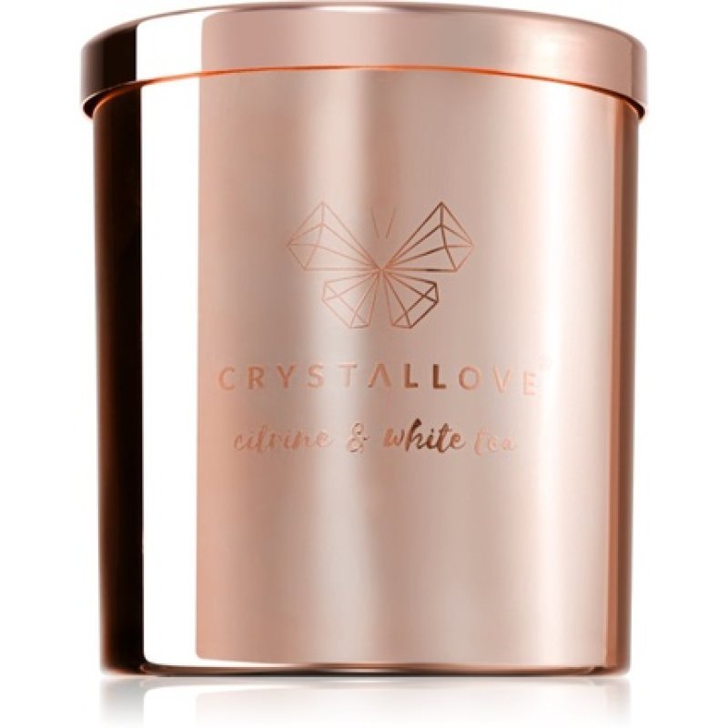 Crystallove Scented Candle Citrine & White Tea 220g