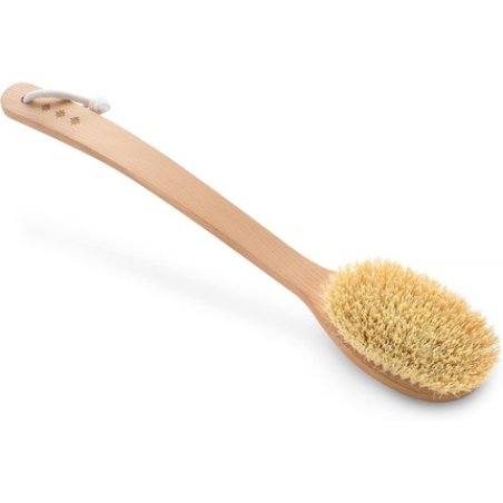 Hhuumm Long Double Curved Massage Brush with Handle No.6p Soft Bristles