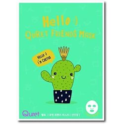 Hello Quret Friends Peel Off Sheet Face Mask Cactus Soothing Calming Skin Deep Moisturising 25g