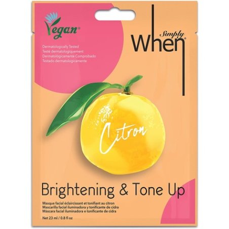 Simply When Vegan Citron Brightening and Tone Up Facial Mask for Fresh and Radiant Complexion - Unisex - Cruelty Free