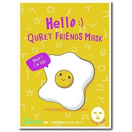 Hello Quret Friends Peel Off Sheet Face Mask Egg for Smooth Healthy Glowing Skin 25g