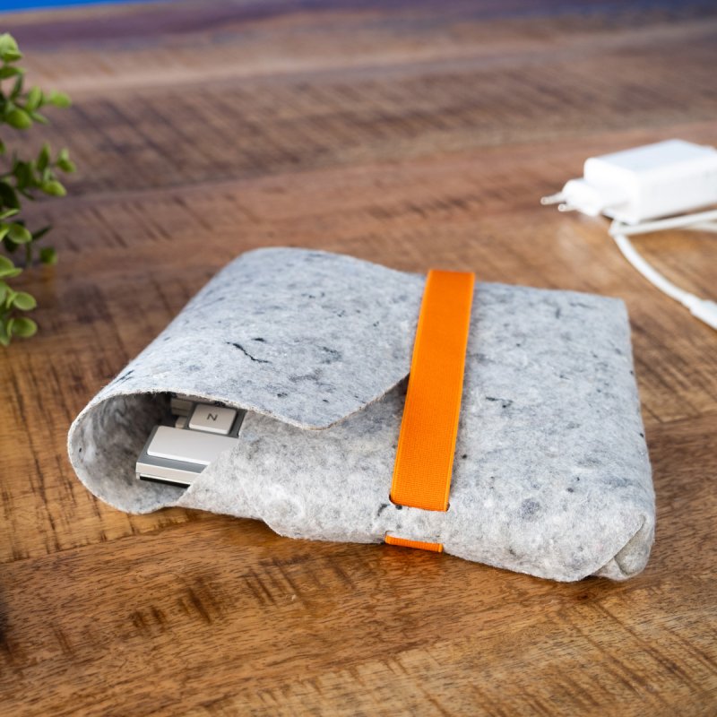 R-Go Tools R-Go Pouch felt case for Split keyboard, case made from recycled textiles, social product, grey