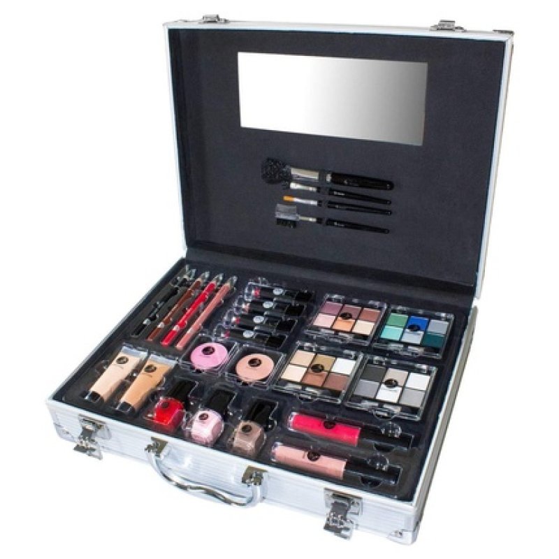Beauty Unlimited Train Case Set Complete Makeup Palette 63.2g